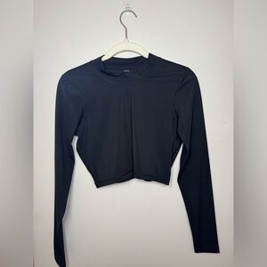 Vuori Swim Dune Crop Long Sleeve Top Black Size Medium